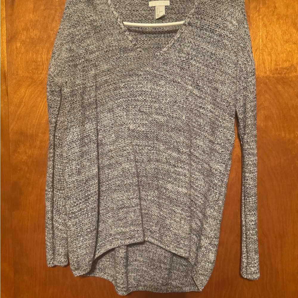 Women's Gray V-Neck Sweater